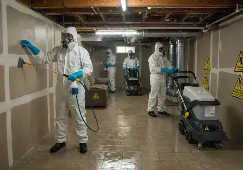 Basement Moisture Removal and Structural Drying process in Gifford, IL